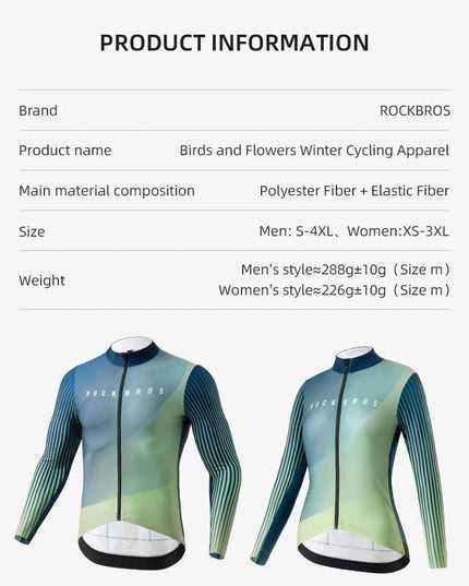ROCKBROS Autumn Winter Cycling Jacket Fleece Bicycle Clothing for Men Women MTB Road Professional Training Jersey Warm Jacket