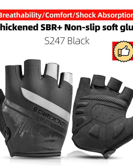 ROCKBROS Cycling Gloves Half Finger Shockproof Wear Resistant Breathable MTB Road Bicycle Gloves Men Women Sports Bike Equipment