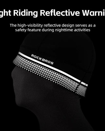ROCKBROS Winter Fleece Ski Cap Windproof Thermal Cycling Cap Warmer Motorcycle Hat Helmet Liner Running MTB Bike Headwear