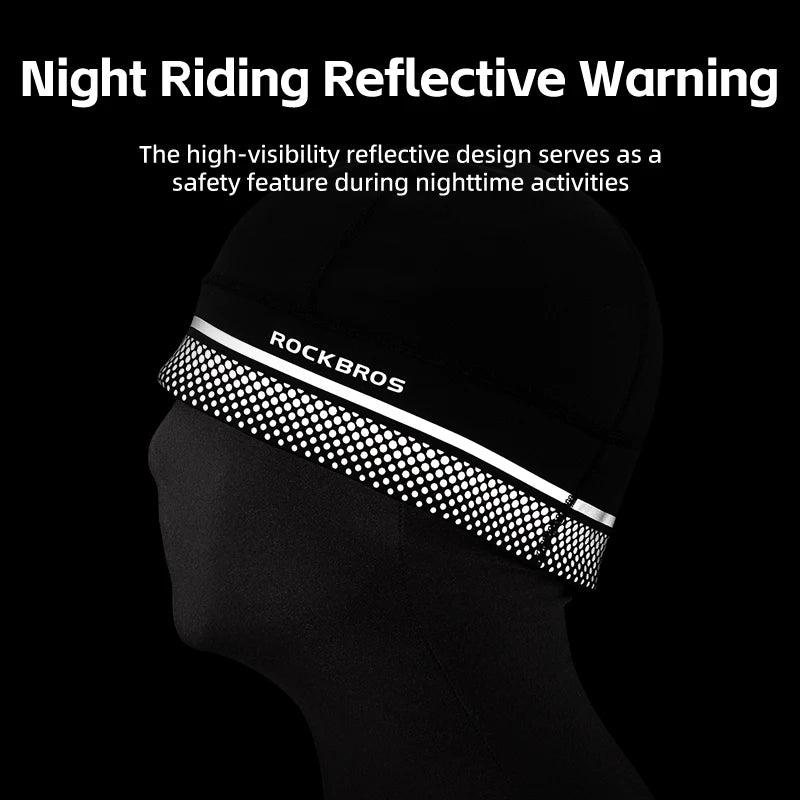 ROCKBROS Winter Fleece Ski Cap Windproof Thermal Cycling Cap Warmer Motorcycle Hat Helmet Liner Running MTB Bike Headwear