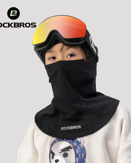 ROCKBROS Children‘s Winter Cycling Caps Riding Face Cover Windproof Outdoor Hiking Warm Neck Face Breathable Bike Hat Balaclava