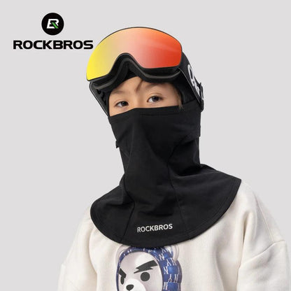 ROCKBROS Children‘s Winter Cycling Caps Riding Face Cover Windproof Outdoor Hiking Warm Neck Face Breathable Bike Hat Balaclava