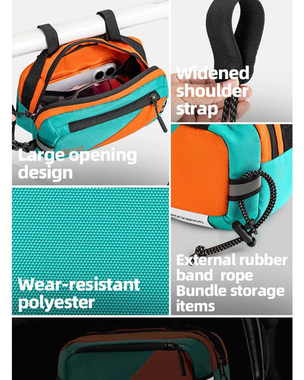 ROCKBROS Handlebar Bag  Bike Bag Portable Pannier Multi-purpose 2.5L Large Capacity Backpack Shoulder Messenger Crossbody Bags
