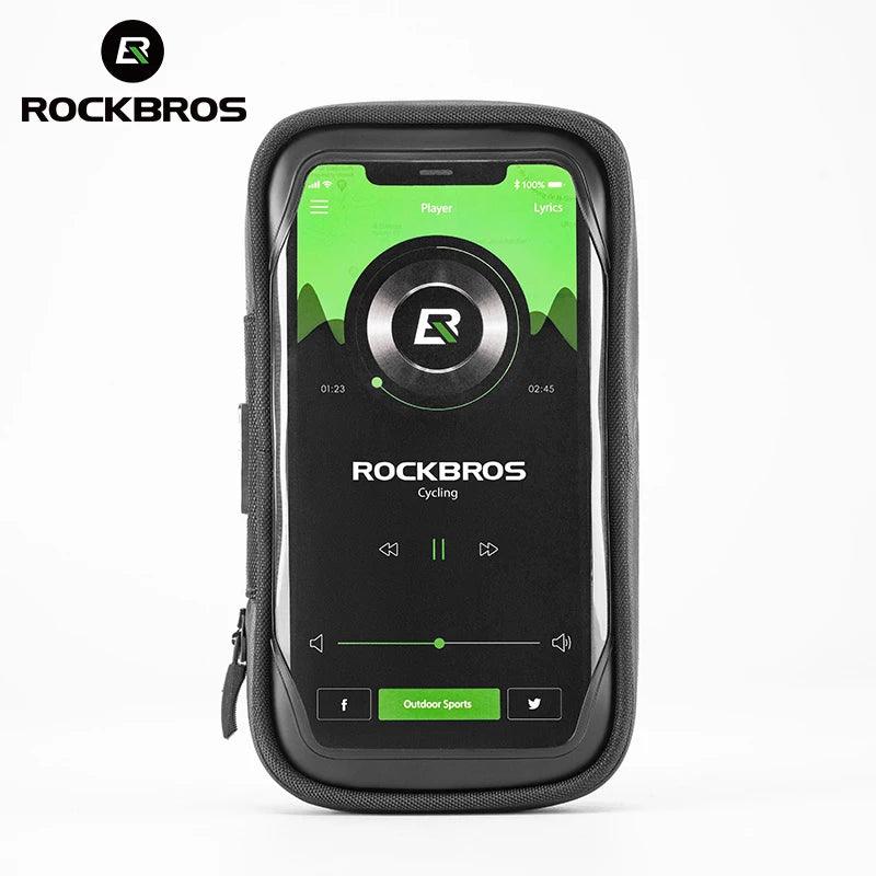 ROCKBROS Phone Bag Stand 270° Rotatable Waterproof Case Handlebar Stand Case Mount Scooter Bicycle Phone Bag Cycling Accessory