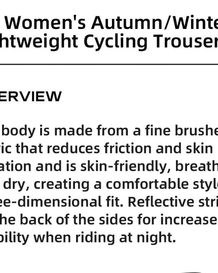 ROCKBROS TVI Series Women's Cycling Pants Riding Mountain Bike Trousers Windproof Breathable Bicycle Padded Tights Asain Size