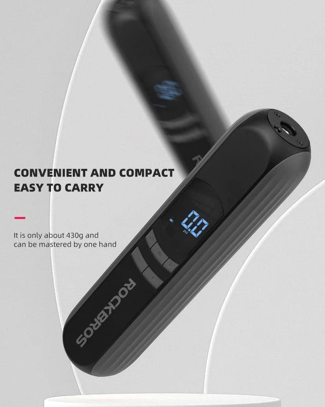 ROCKBROS Air Pump for Car Electric Bike Motorcycle 150PSI Type-C Tire Inflator Portable Air Compressor with LCD Digital Display