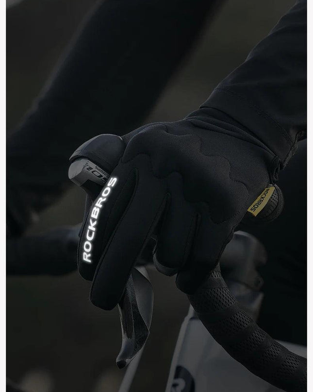 ROCKBROS Winter Gloves Touch screen Windproof Bike Cycling Gloves Full Finger Ski Non-Slip Warm Sports Motorcycle Hiking Gloves