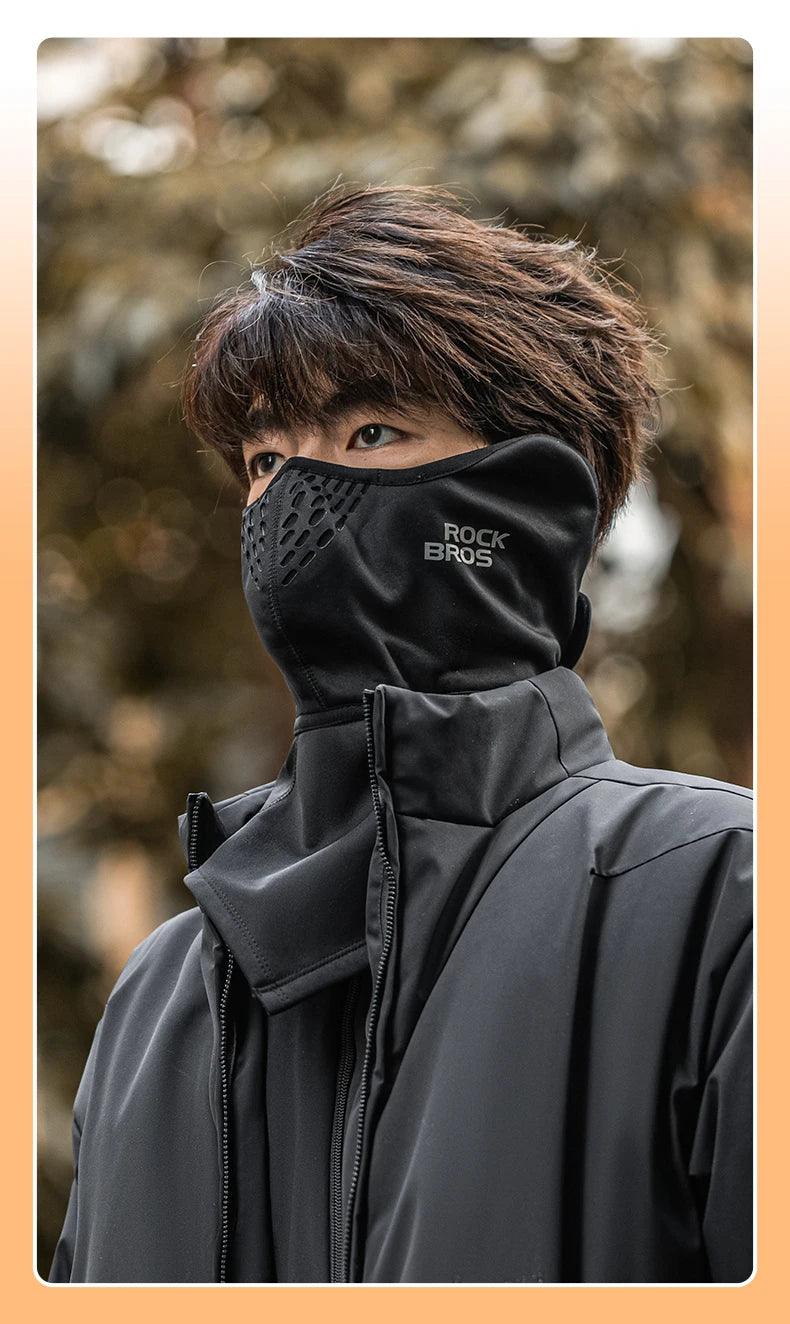 ROCKBROS Scarf Warm Fleece Neck Mask Outdoor Windproof Neck Warmer For Bike Motorcycle Ear Cover Breathable Scarf Men Women