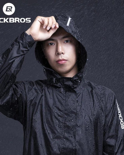 ROCKBROS Cycling Waterproof Jacket Men Breathable Reflective Hooded Raincoat Waterproof  Outdoor Sport Windbreaker European Size