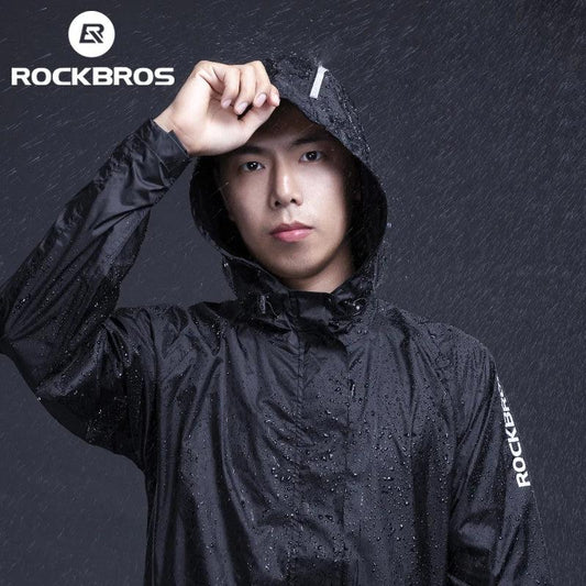 ROCKBROS Cycling Waterproof Jacket Men Breathable Reflective Hooded Raincoat Waterproof  Outdoor Sport Windbreaker European Size