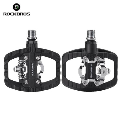 ROCKBROS MTB Bicycle Pedals 2 In 1 Flat/Lock Pedal Mountain Bike Non-Slip Labor Saving Nylon Pedals Waterproof Sealed Bearing