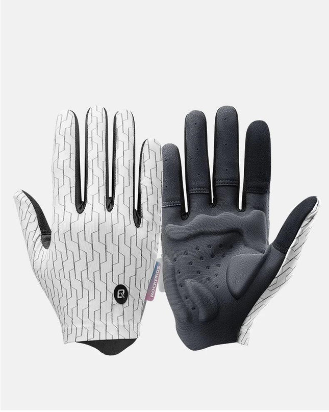 ROCKBROS Cycling Gloves Sunscreen Breathable MTB Road Bike Gloves Shock Absorption Non-slip Gloves Outdoor Thickened Palm Pad