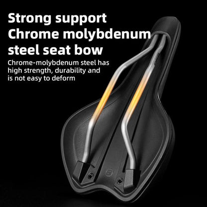 ROCKBROS Ultralight Bicycle Saddle Hollow Breathable Shock-Absorption Nylon MTB Road Bicycle Saddle Chrome Molybdenum Steel Seat