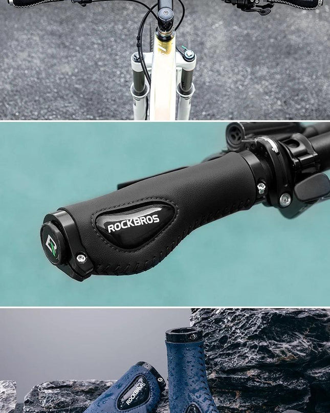 ROCKBROS Cycling Handlebar MTB Bicycle Grips  Bike Double Lock Rubber Grips Anti-skid Shock-absorbing Soft Bike Accessories