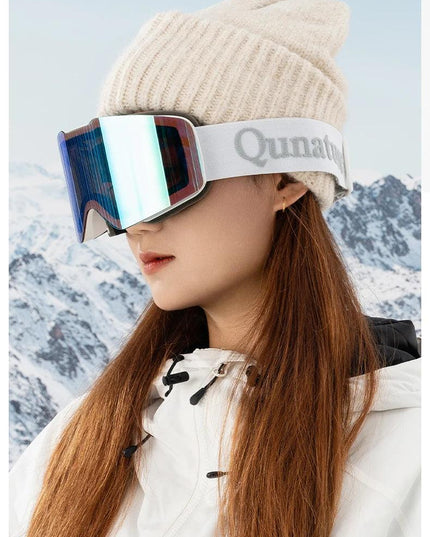 Qunature Ski Goggles Large Frame Snowboard Snow Goggles Double Layers UV400 Anti-fog Ski Glasses Skiing Outdoor Sport Eyewear