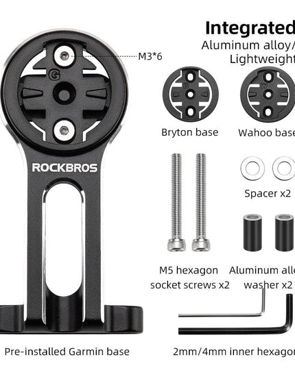 ROCKBROS Bike Bracket Front Light Lamp Holder Aluminum Alloy Extension Holder for Bicycle Computer Wahoo Bryton Garmin Bracket