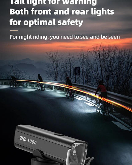 ROCKBROS Bike Light Waterproof Type-C Rechargeable Bicycle Headlight 200M Range Flashlight With Tail light Cycling Accessory