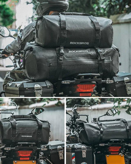 ROCKBROS Waterproof Motorcycle Pannier PVC 20L-60L Tail Bag Travel  Rear Seat Luggage Bag Multiple Carry Motorcycle AccessorIes