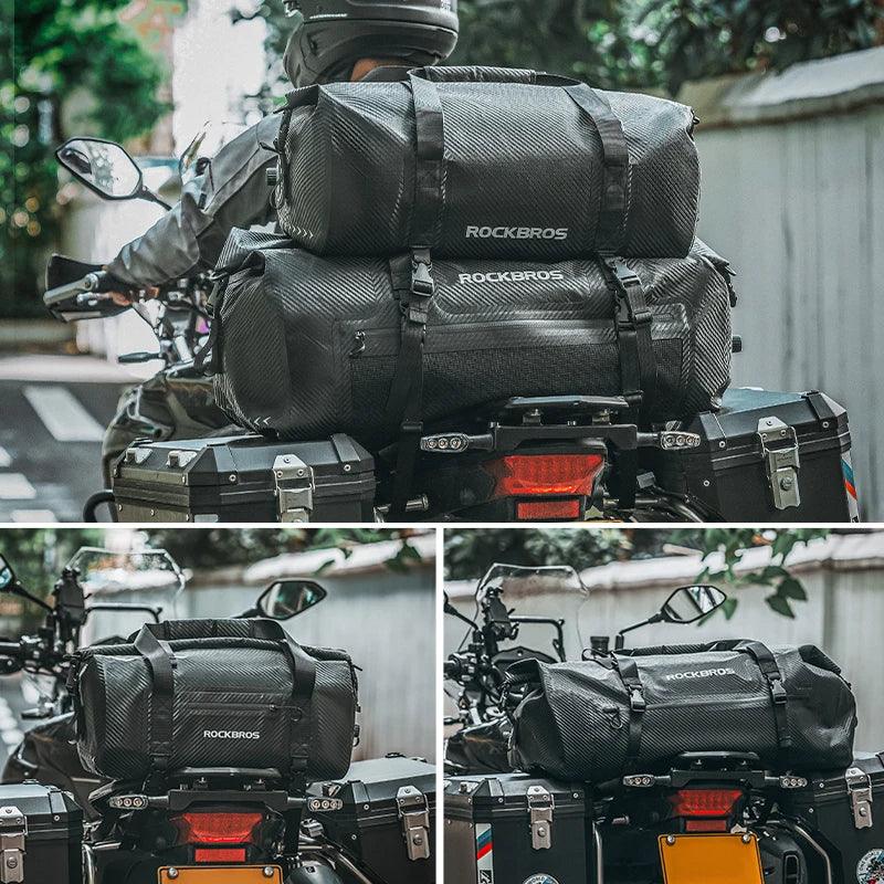 ROCKBROS Waterproof Motorcycle Pannier PVC 20L-60L Tail Bag Travel  Rear Seat Luggage Bag Multiple Carry Motorcycle AccessorIes