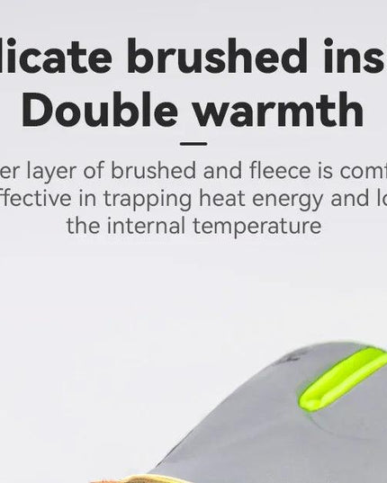 ROCKBROS Cycling Gloves Winter Windproof Keep Warm Reflective Gloves Thickened Palm Pad Touch Screen Night Cycling Glove MTB Men