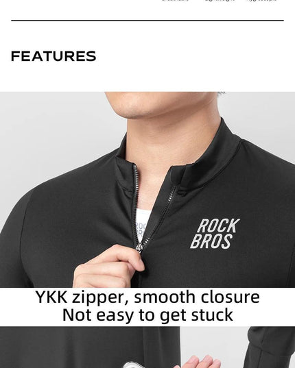 ROCKBROS Winter Cycling Jacket Fleece Warm Winter Thickened Long Sleeved Trousers Suit Cycling Outdoor Sportswear Ciclismo