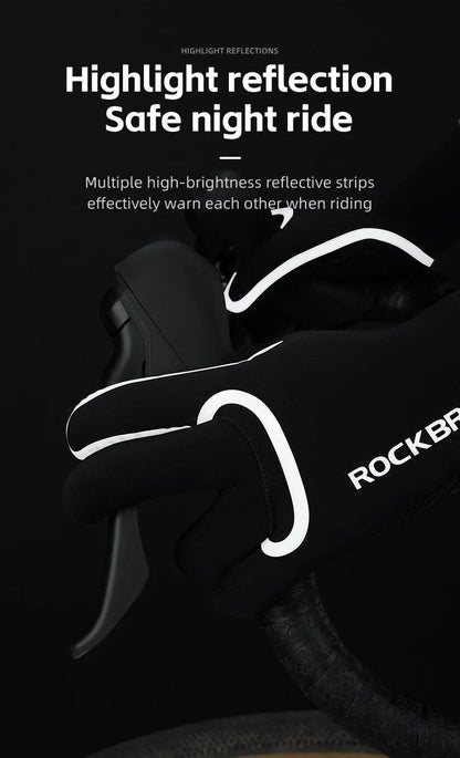 ROCKBROS Winter Warm Gloves Windproof Waterproof Bicycle Sports Mitten Warm Fleece Gloves Non-slip Motorcycle Ski Riding Gloves