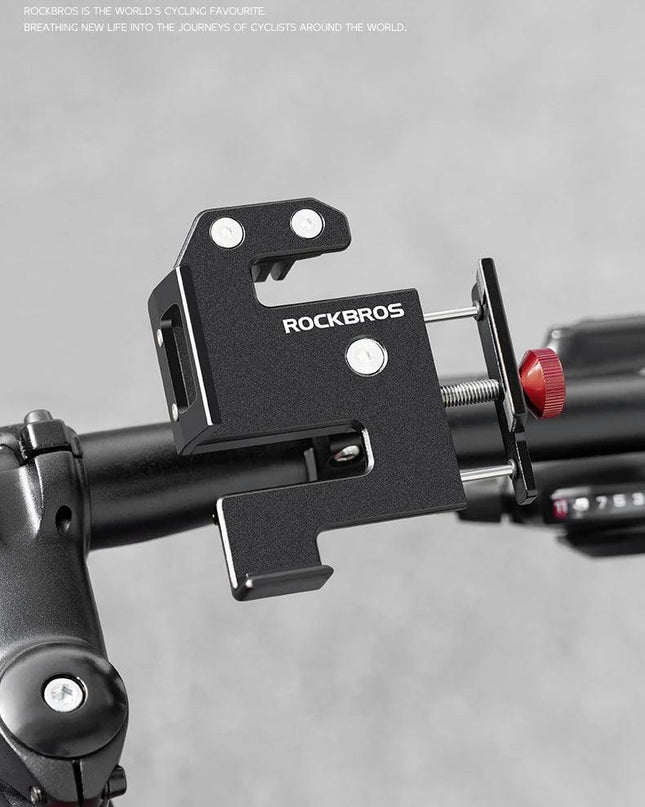 ROCKBROS Bicycle Phone Holder S Clip Ring Holder Aluminum Alloy Anti-Slip for 4.7-7.09inch Phones Moto Motorcycle Stand Bracket