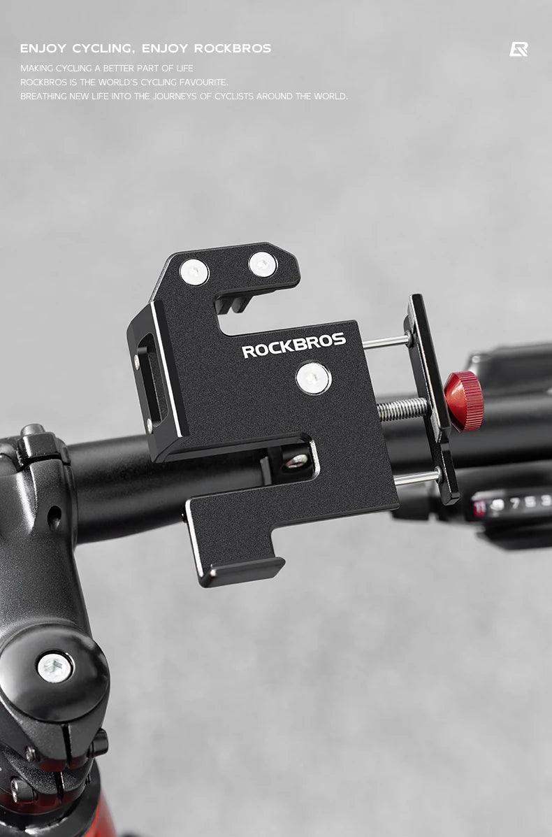 ROCKBROS Bicycle Phone Holder S Clip Ring Holder Aluminum Alloy Anti-Slip for 4.7-7.09inch Phones Moto Motorcycle Stand Bracket