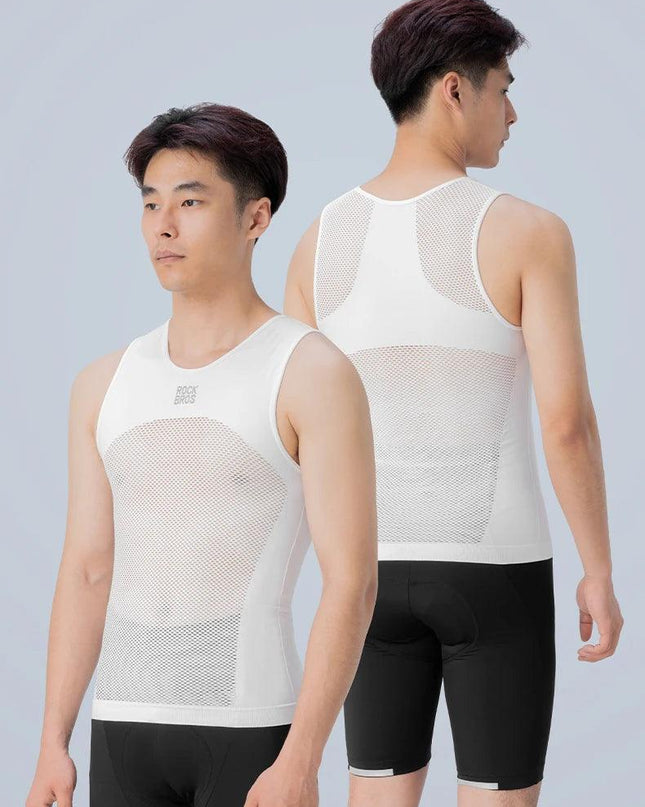 ROCKBROS Cycling Vest High Elastic Cycling Base Layer Sleeveless Bicycle Vest Quick Dry Undershirt Breathable Running Sport