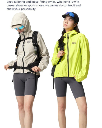 ROCKBROS Waterproof Cycling Jacket Raincoat Waterproof Breathable Outdoor Sport Windbreaker Cycling Hiking Men Women EUR Size