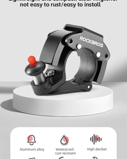 ROCKBROS Bicycle Bell Stainless Cycling Horn Mountain Road Anti-theft Alarm Horn Handlebar Bell Horn Classic Bicycle Accessories
