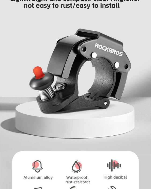 ROCKBROS Bicycle Bell Stainless Cycling Horn Mountain Road Anti-theft Alarm Horn Handlebar Bell Horn Classic Bicycle Accessories