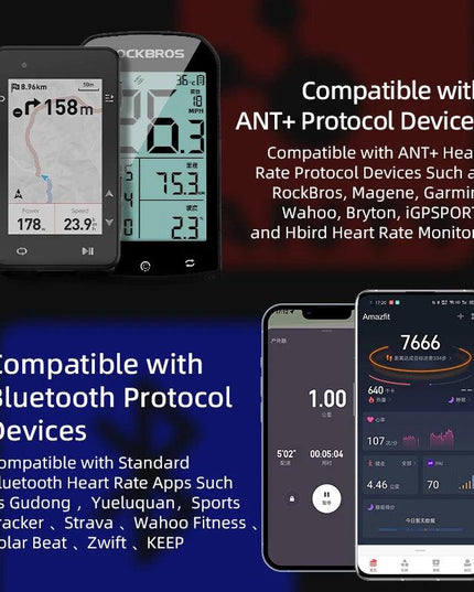 ROCKBROS H828 Heart Rate Sensor Bluetooth 4.0 ANT+ Upgrade 50H Battery Life Waterproof For Garmin Wahoo GPSPORT Bike Computer