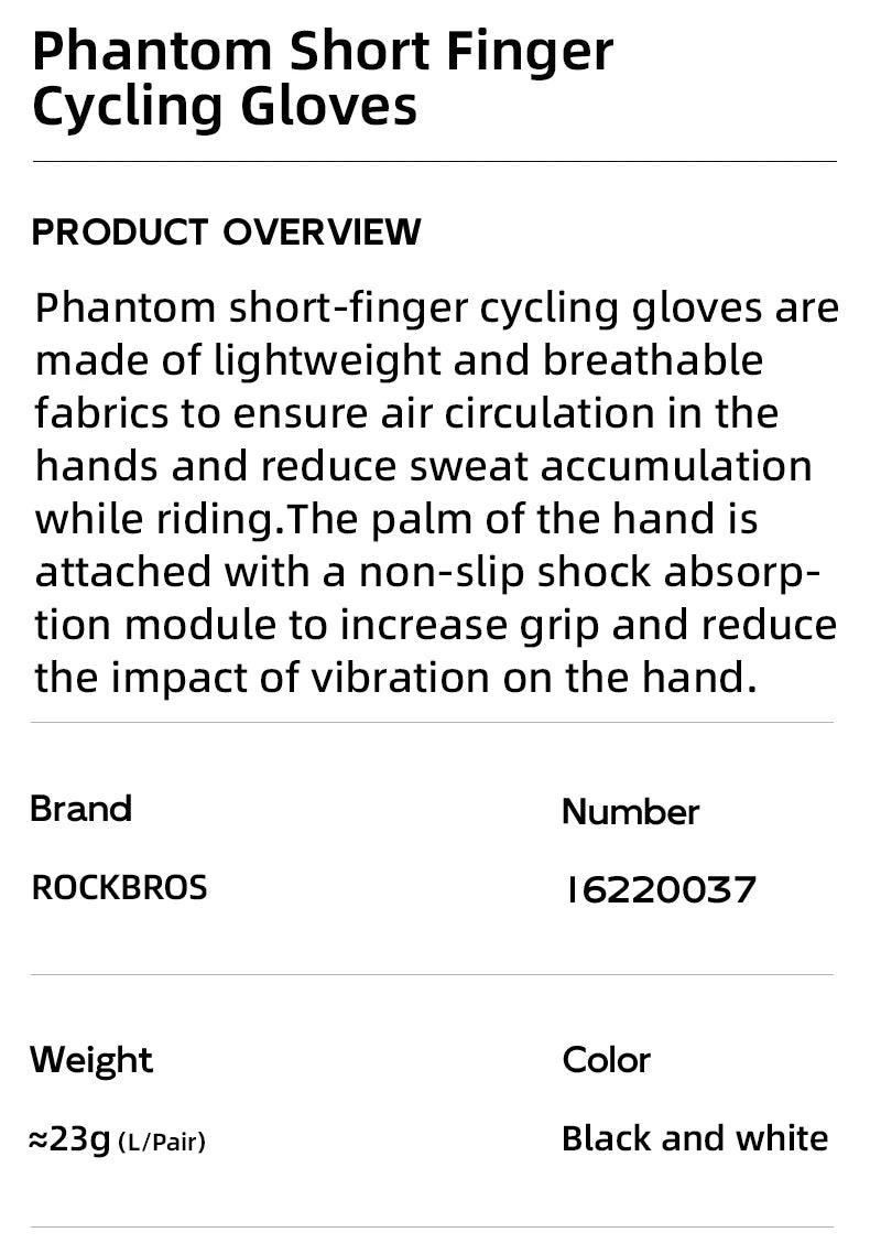 ROCKBROS Cycling Gloves Half Finger Summer Men Women Gloves Breathable Anti Slip MTB Road Bike Gloves Fitness Shock-absorbing