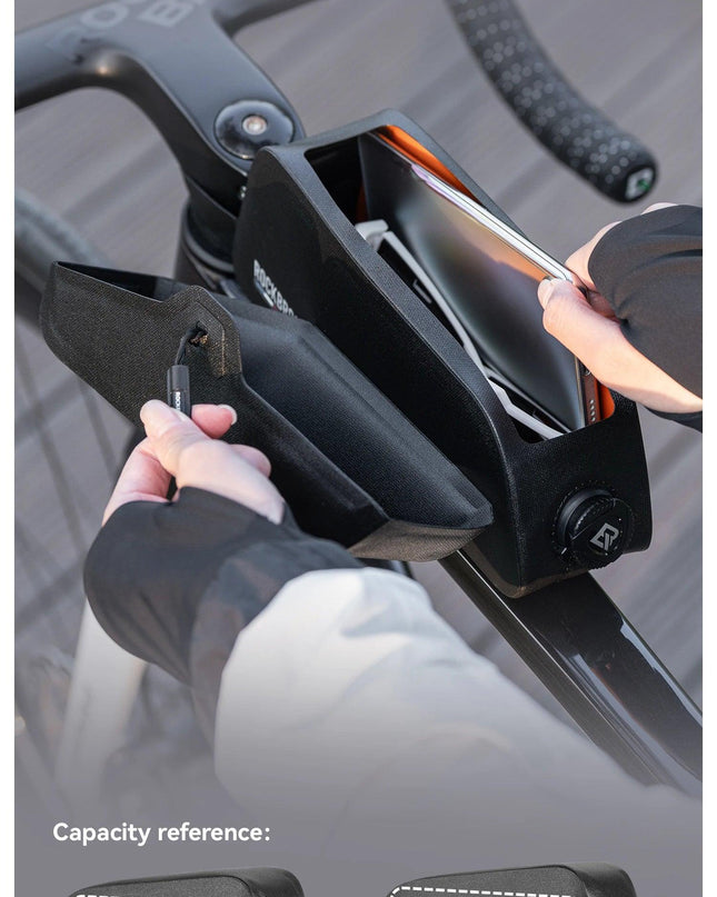 ROCKBROS Waterproof Bicycle Top Tube Bag Lightweight Bike Frame Pack Durable Cycling Storage Bag for Mountain and Road Bikes