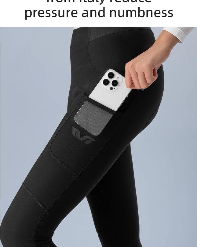 ROCKBROS TVI Series Bicycle Pants Pads Italy Imported Fleece Warm Windproof Tights Leggings High Elasticity Cycling Trousers