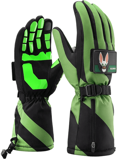 ROCKBROS Heat Skiing Gloves Electric Heated Gloves Winter Thermal Gloves Snowboard Cycling Motorcycle Bicycle Ski Outdoor Glove