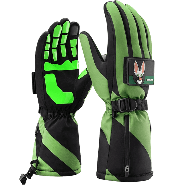 ROCKBROS Heat Skiing Gloves Electric Heated Gloves Winter Thermal Gloves Snowboard Cycling Motorcycle Bicycle Ski Outdoor Glove