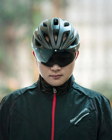 ROCKBROS Bicycle Helmet Men EPS Integrally-molded Breathable Cycling Helmet Men Women Goggles Lens Aero MTB Road Bike Helmet