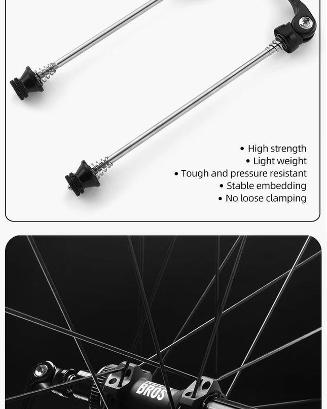 ROCKBROS Carbon Wheels 700c Road Bike Wheelset Tubeless Clincher Tires Rim Center Lock Or 6-bolt Back Road Cycling Wheelset