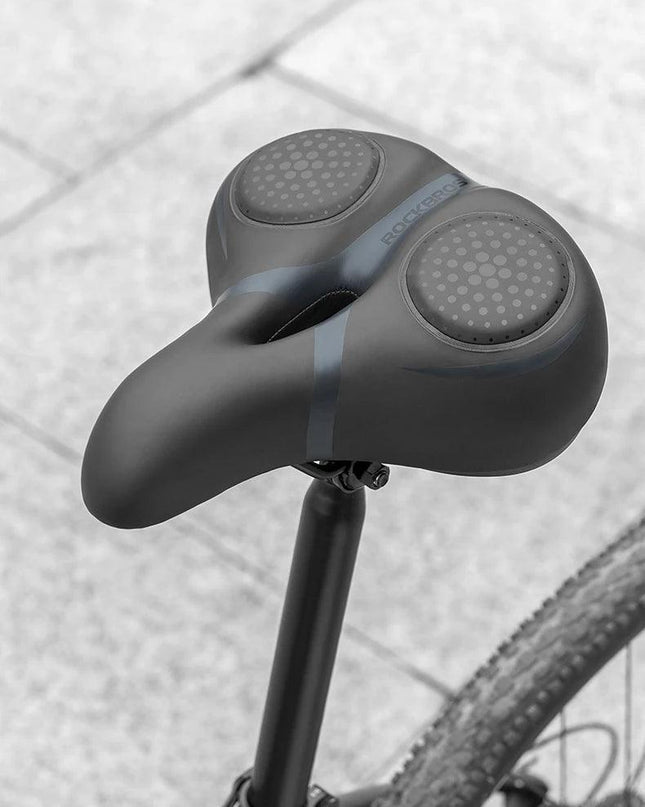 ROCKBROS Bicycle Saddle Breathable Shock Seats PU Leather Surface Cushion Rounded Hollow Cycling Seat Comfort MTB Bike Saddles