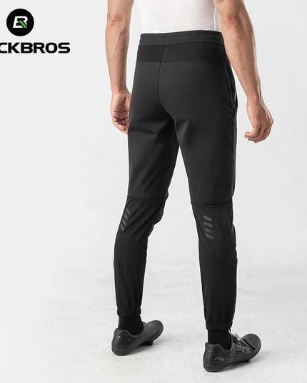 ROCKBROS Winter Thick Fleece Pants Windproof Cycling Pants Men Outdoor Camping Thermal Warm Casual Pants Ski Trousers Sweatpants
