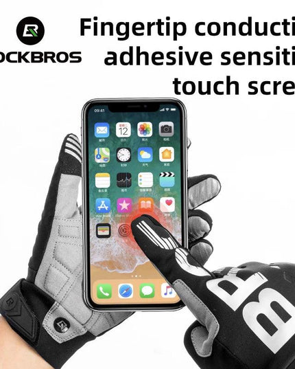 ROCKBROS Bike Glove Winter Warm Windproof Gloves Fleece Long Finger Touch screen Gloves Outdoor Sports Running Riding Mittens