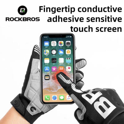 ROCKBROS Bike Glove Winter Warm Windproof Gloves Fleece Long Finger Touch screen Gloves Outdoor Sports Running Riding Mittens