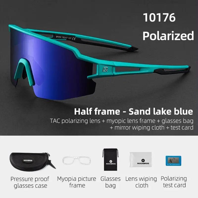 ROCKBROS Photochromic Cycling Glasses Polarized Built-in Myopia Frame Sports Sunglasses Men Women Glasses Cycling Eyewear Goggle