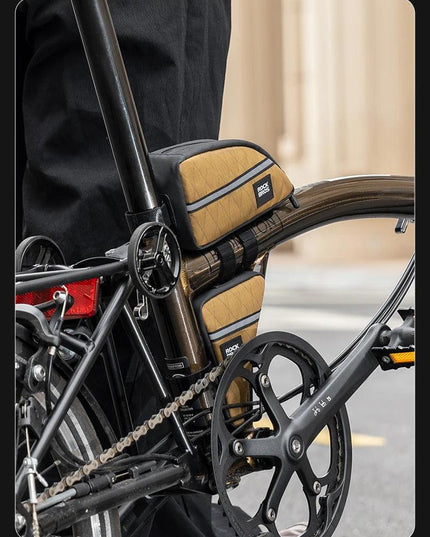 ROCKBROS Bicycle Bag Ultralight Top Front Tube Frame Triangle Bag for Brompton Bike 0.8L Lengthened Design Bike Bag Accessories