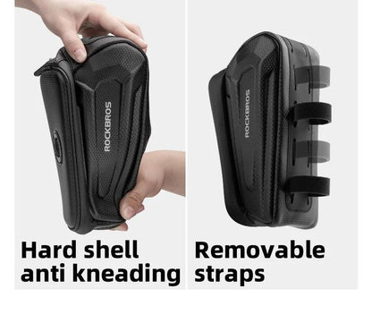 ROCKBROS Bike Bag Front Handlebar Bag Hard Shell 360° Cell Phone Holder With Touch Screen Waterproof Front Frame Cycling Bag