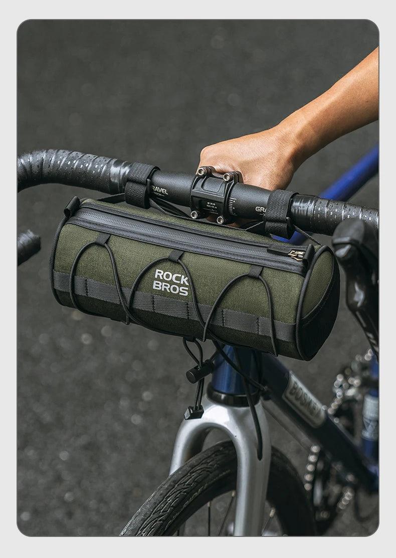 ROCKBROS Bicycle Bag Front Portable Handlebar Pannier 2L Big Capacity Multifunctional Shoulder Bag Reflectice Tube Bike Bag