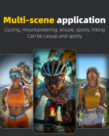ROCKBROS Photochromic Glasses  HD Large-frame Lens Outdoor Riding Sunglasses UV400 Eyewear Sports Eye Protection Cycling Goggles