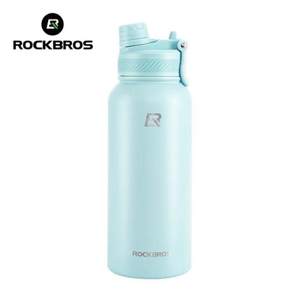 ROCKBROS 1L Thermal Water Bottle Sports Water Bottle Non Slip 304 Stainless Steel Cold And Hot Thermo Cup Cycling Hiking Equip